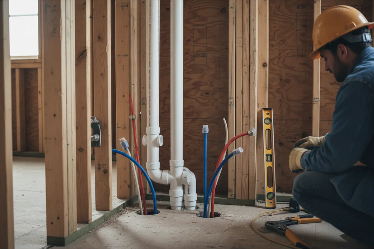 Drain and supply rough-in during Garbage Disposal Repair in Rock Hall